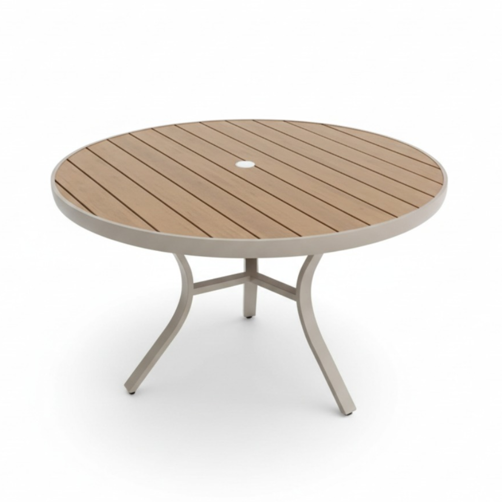 שולחן אלומיניום עגול איכותי לגינה ולמרפסת קוטר 130 ס