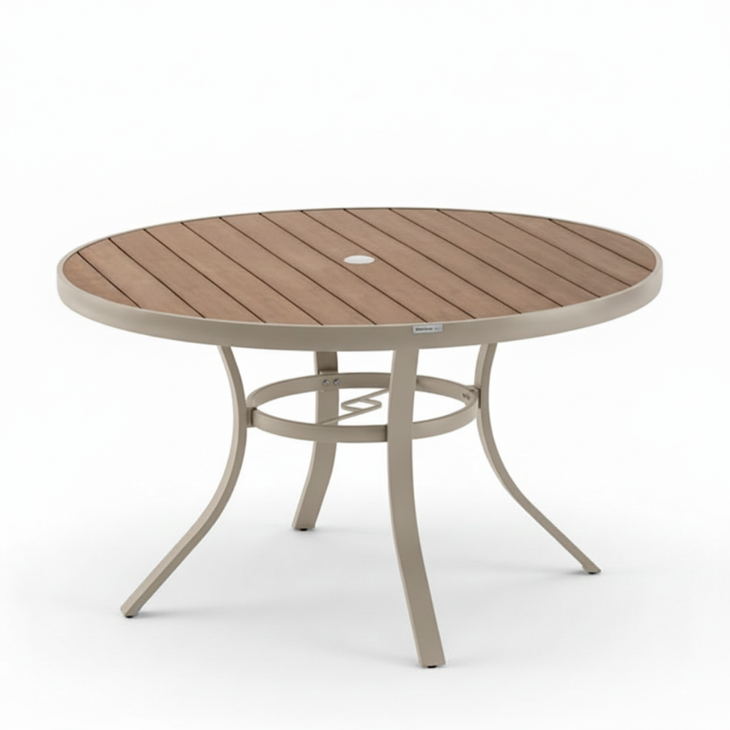 שולחן אלומיניום עגול איכותי לגינה ולמרפסת קוטר 130 ס"מ דגם פריז