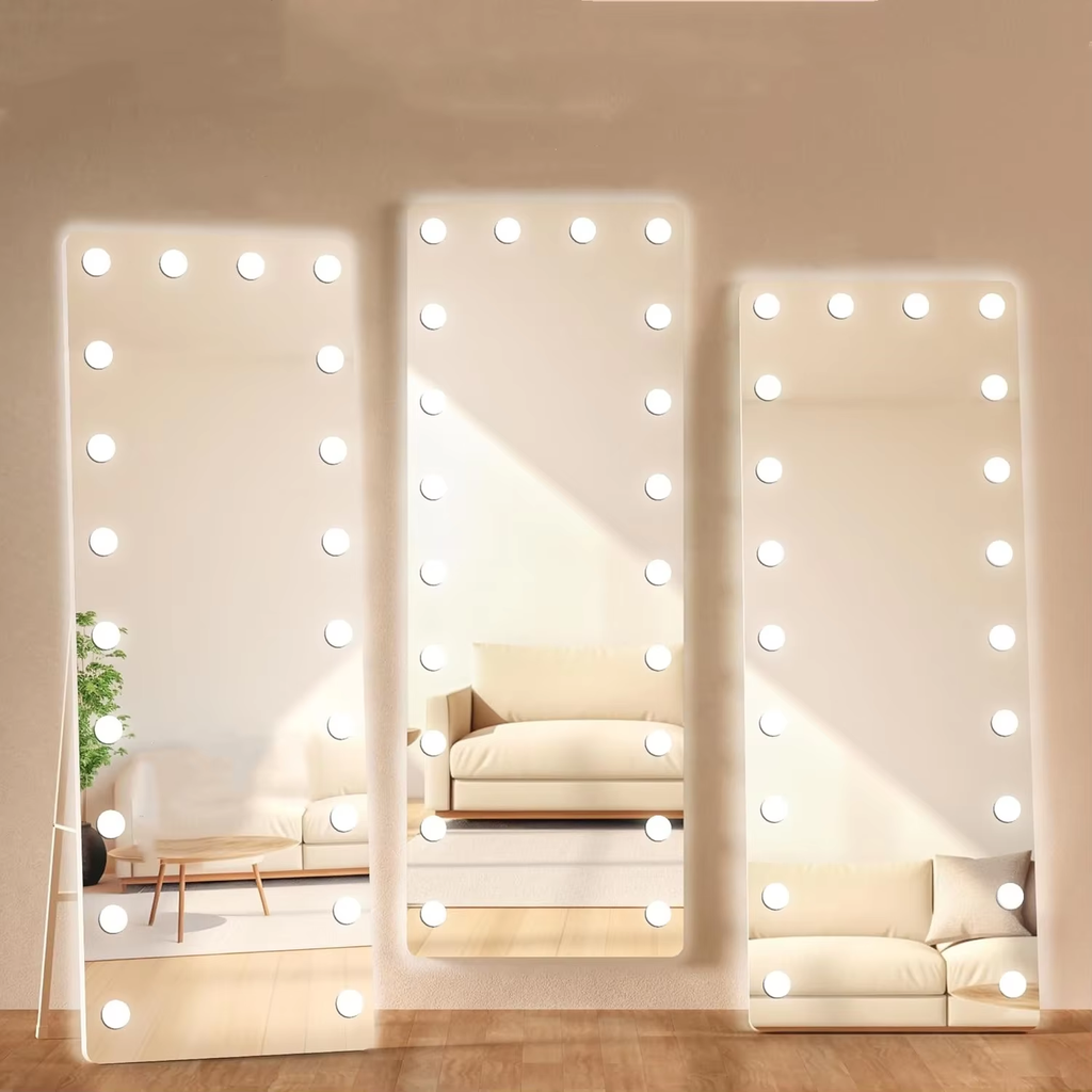 מראת גוף מפוארת דגם הוליווד עם תאורה במגוון צבעים 50*160