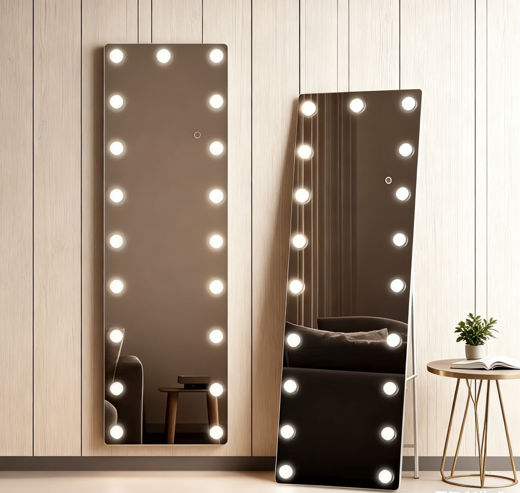 מראת גוף מפוארת דגם הוליווד עם תאורה במגוון צבעים 50*160