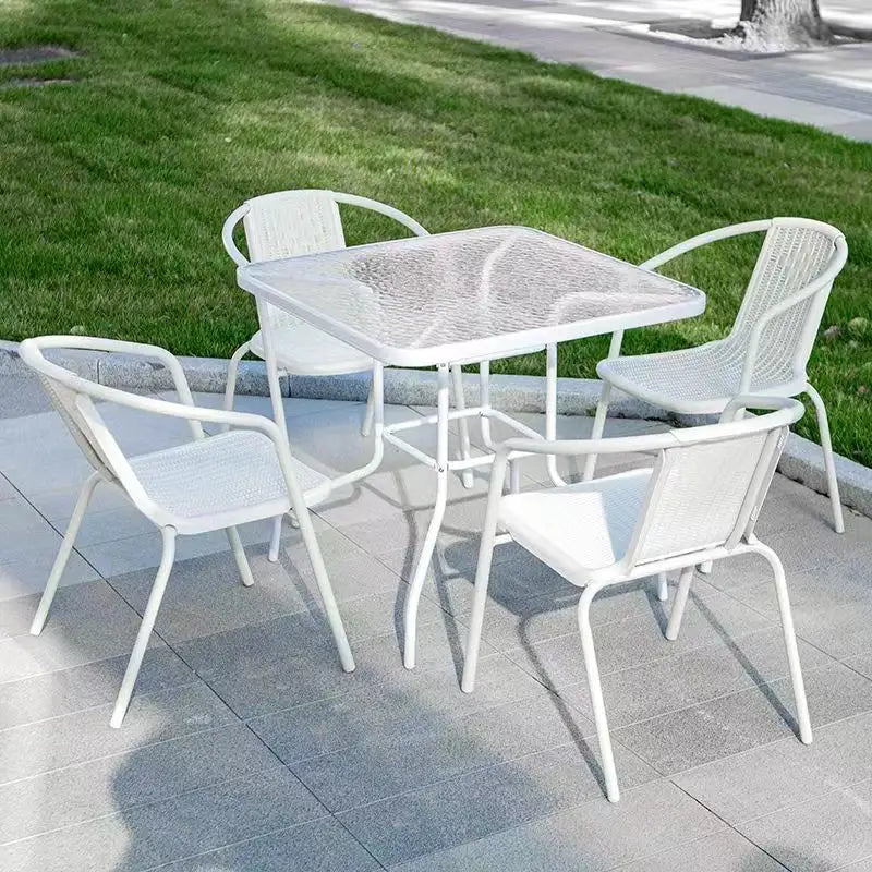 סט ביסטרו לגינה ולמרפסת בצבע לבן כסאות ושולחן במגוון גדלים 60\80 ס