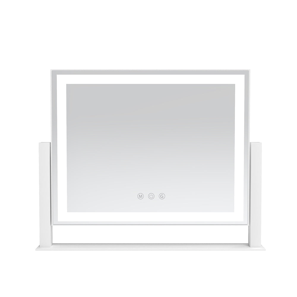 מראת לד יוקרתית עם תאורה לשידת איפור בצבע לבן 60*45