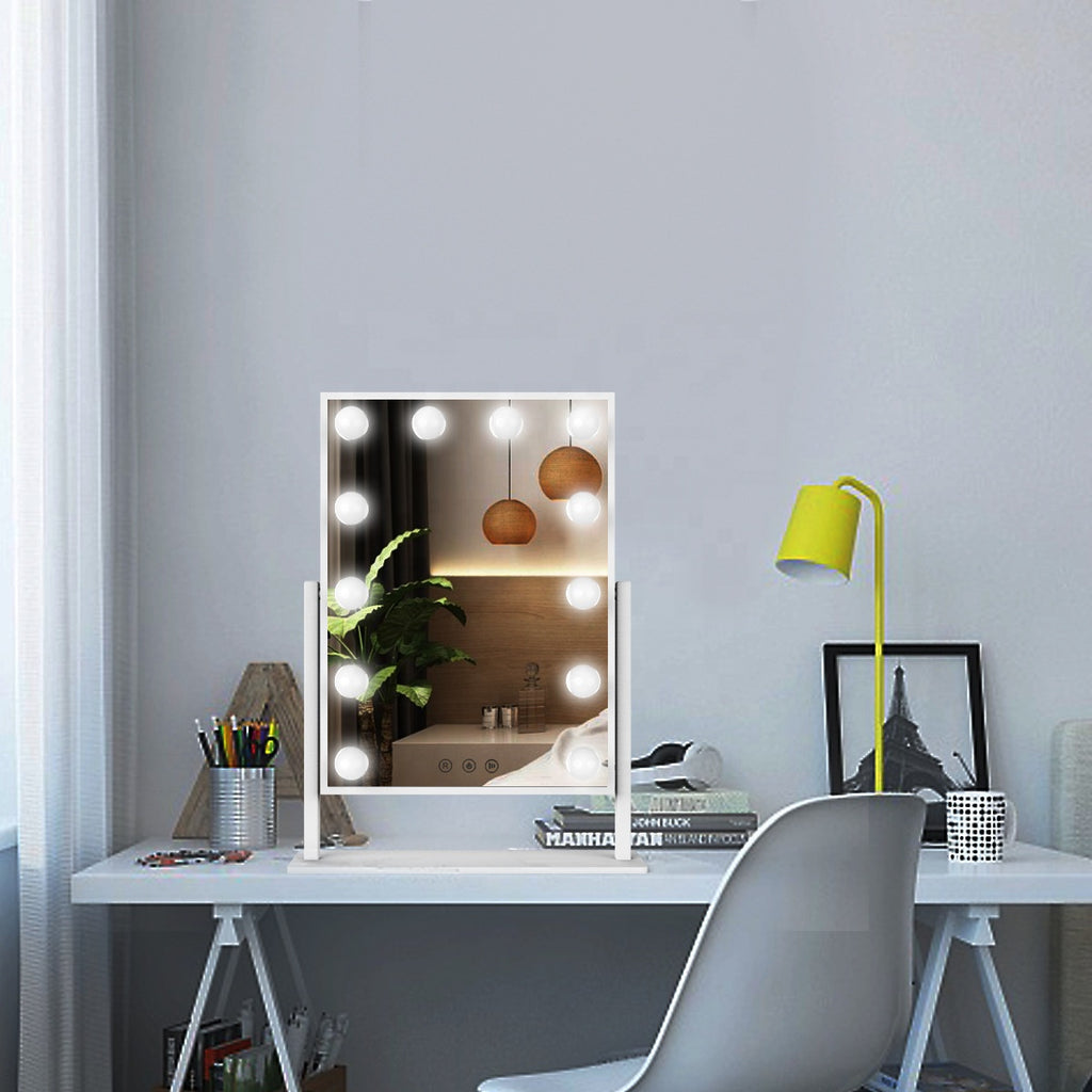 מראת הוליווד עם תאורה לשידת איפור במגוון צבעים