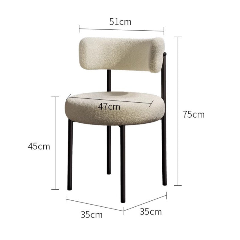 כסא מבד בוקלה יוקרתי בצבע לבן