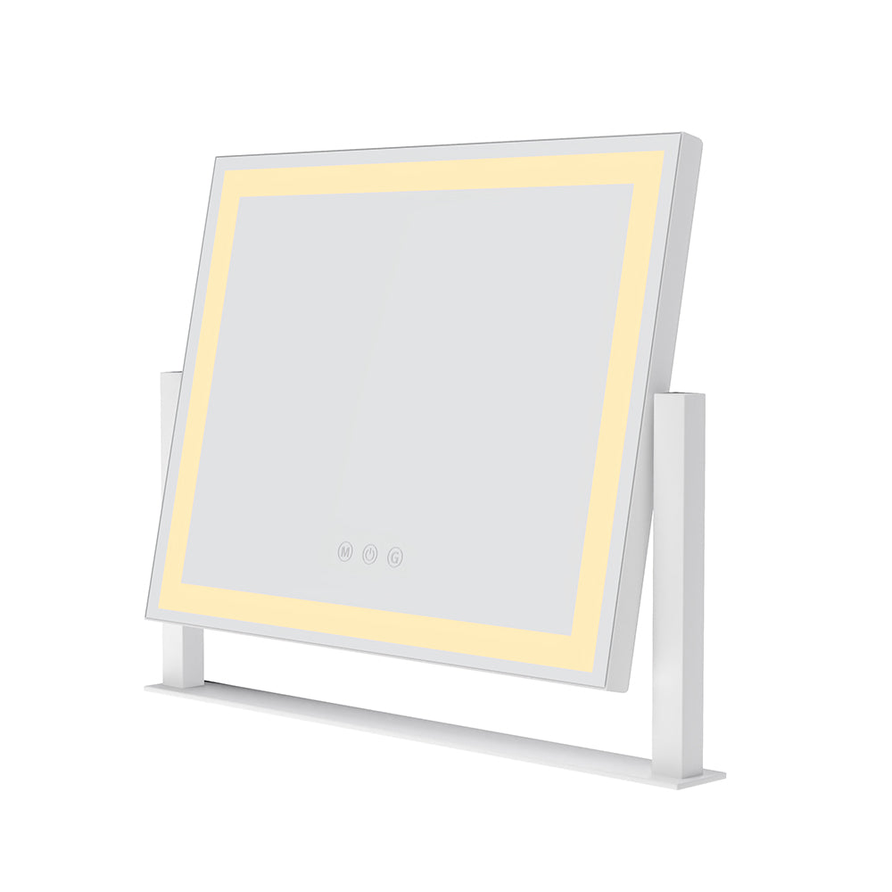 מראת לד יוקרתית עם תאורה לשידת איפור בצבע לבן 60*45